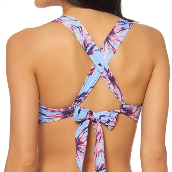 NWT Jessica Simpson Windy Palms Multi Lilac Bikini Top and Bottom M/L - Picture 4 of 11